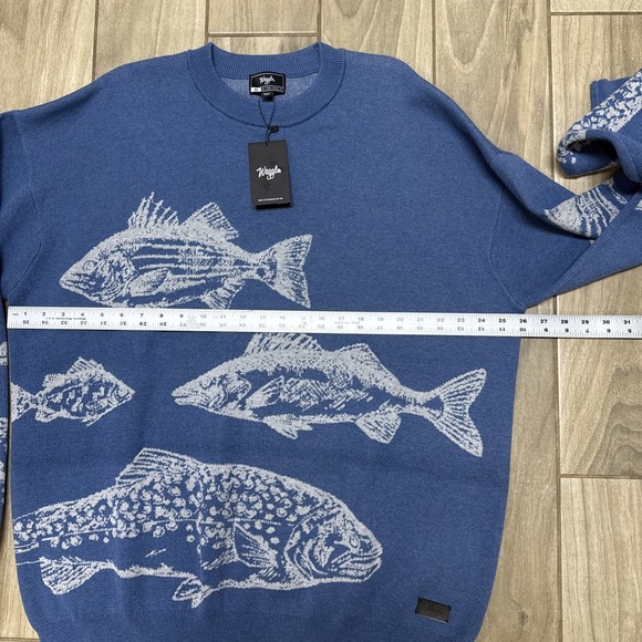 Waggle Mens Blue Freshwater Knit Sweater New With Tags XL - Picture 4 of 8